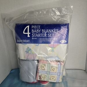 Vintage New Owen 4 Piece Baby Blanket Starter Set Cotton USA Made